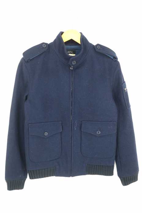 A.P.C. （アーペーセー） エポレット付きウールメルトンリブブルゾン メンズ アウター