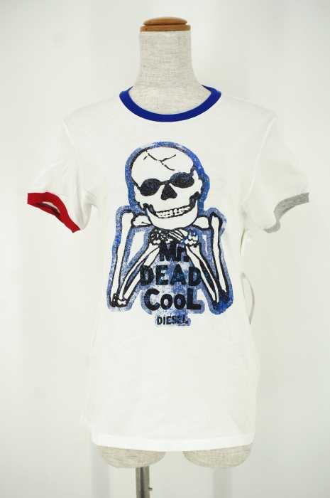 DIESEL (ディーゼル) スカルプリント半袖Tシャツ レディース トップス