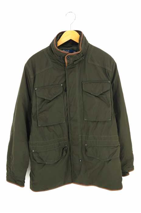 Polo by RALPH LAUREN （ポロバイラルフローレン） レザーパイピング中綿ミリタリージャケット メンズ アウター