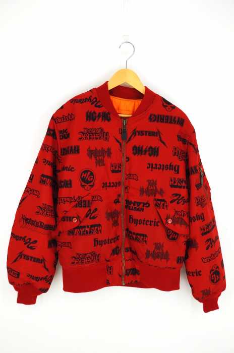 HYSTERIC GLAMOUR （ヒステリックグラマー） ロゴ総柄 MA-1 メンズ アウター