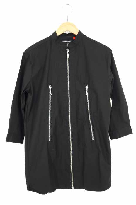 semanticdesign(セマンティックデザイン) ジップアップ スタンドカラー ロング シャツ メンズ トップス