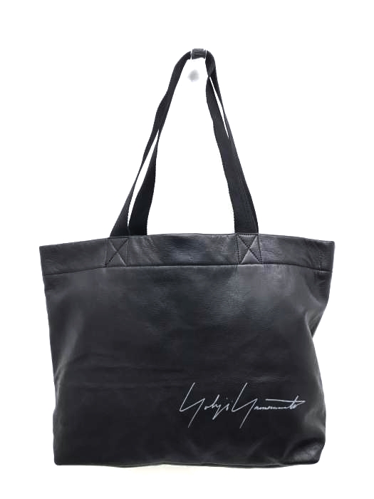 Yohji Yamamoto(ヨウジヤマモト) ロゴプリントカウレザートートバッグ メンズ バッグ