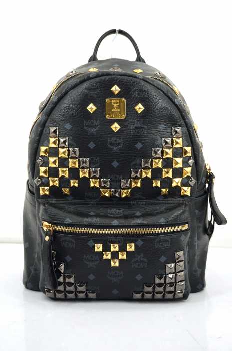 MCM (エムシーエム) モノグラム スタッズバックパック リュック メンズ バッグ