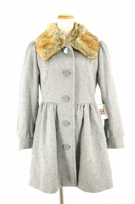 H&M （エイチアンドエム） 襟ファー付き ステンカラーコート レディース アウター