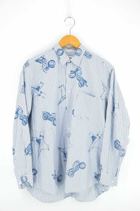 COMME des GARCONS SHIRT(コムデギャルソンシャツ) 90S 乗り物プリントストライプワイドシャツ メンズ トップス