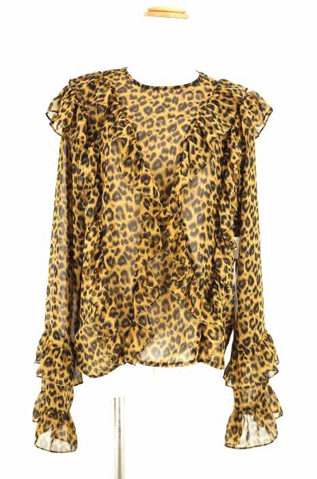 STYLE NANDA (スタイルナンダ) レオパードフリルブラウス レディース トップス
