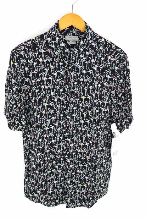 ZARA MAN（ザラマン） フラミンゴ柄レーヨンアロハシャツ メンズ トップス