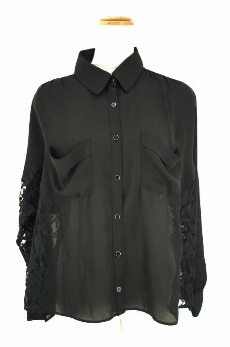 dazzlin (ダズリン) レース切替シフォンシャツ レディース トップス