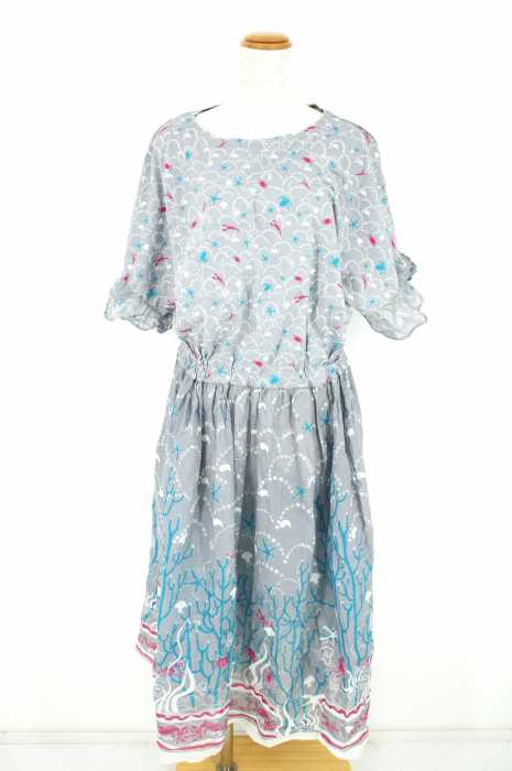 TSUMORI CHISATO ROOM (ツモリチサト) 袖フリル総柄ビッグワンピース レディース ワンピース