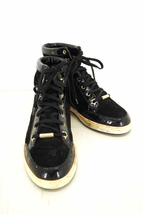 JIMMY CHOO（ジミーチュウ） エナメル スエード ハイカット スニーカー