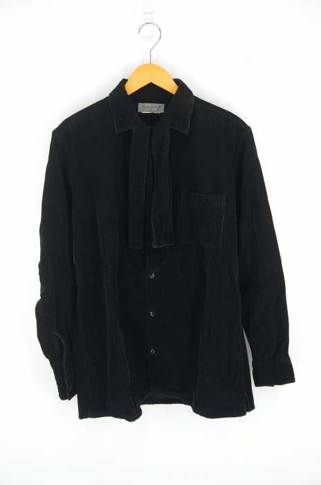 Yohji Yamamoto POUR HOMME （ヨウジヤマモトプールオム） コーデュロイ 襟リボンデザインシャツ ボックスヘム メンズ トップス