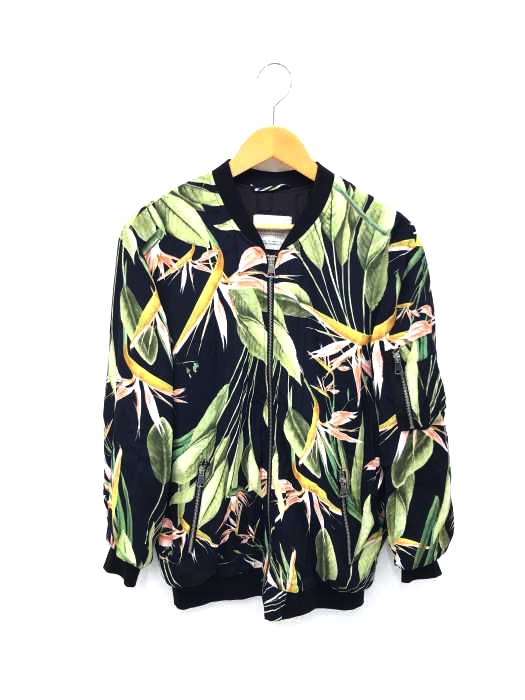 ZARA BASIC OUTER WEAR（ザラベーシックアウターウェアー） ボタニカル柄 レーヨンブルゾン レディース アウター