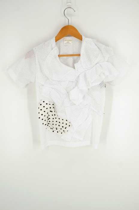COMME des GARCONS （コムデギャルソン） リボンパッチワークメッシュカットソー レディース トップス