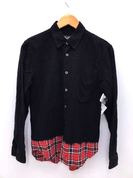 BLACK COMME des GARCONS(ブラックコムデギャルソン) AD2010 染色加工チェックネルシャツ メンズ トップス