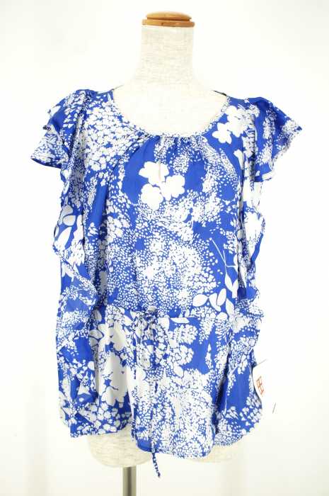 velvet () シルク総柄フリルトップス レディース トップス