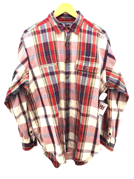 RALPH LAUREN POLO SPORT（ポロスポーツラルフローレン） デザインポケット チェック柄コットンシャツ メンズ トップス