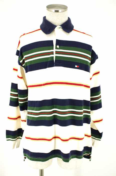 TOMMY HILFIGER （トミーヒルフィガー） マルチボーダー長袖ポロシャツ メンズ トップス