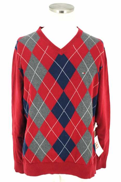 TOMMY HILFIGER （トミーヒルフィガー） アーガイルVネックセーター メンズ トップス