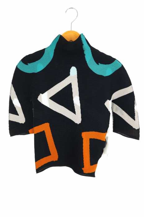 me ISSEY MIYAKE(ミー イッセイミヤケ) 総柄プリーツ ハイネックトップス レディース トップス