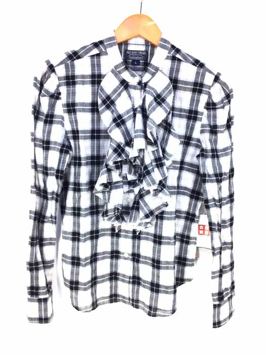 POLO JEANS COMPANY RALPH LAUREN （ポロジーンズカンパニーラルフローレン） フリルデザインチェックバンドカラーシャツ レディース トップス