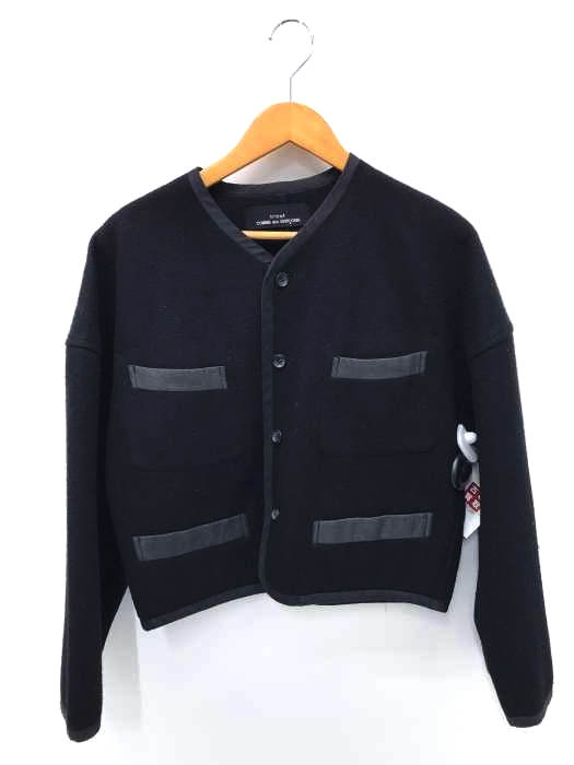 tricot COMME des GARCONS（トリココムデギャルソン） AD表記無 80s中期 パイピングノーカラーウールショートジャケット レディース アウター