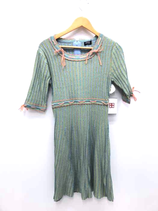 【美品】PAMEO POSE ワンピース Pameo Pose（パメオポーズ） GLITTER KNIT DRESSラメ糸リブニット