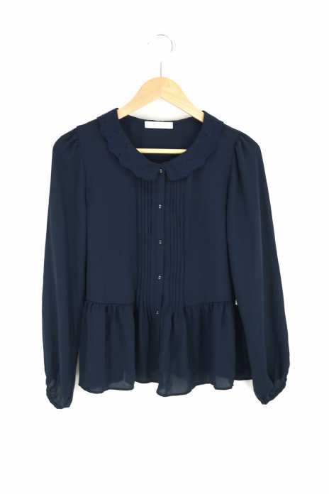 LOWRYS FARM （ローリーズファーム） レースカラーシフォンブラウス レディース トップス