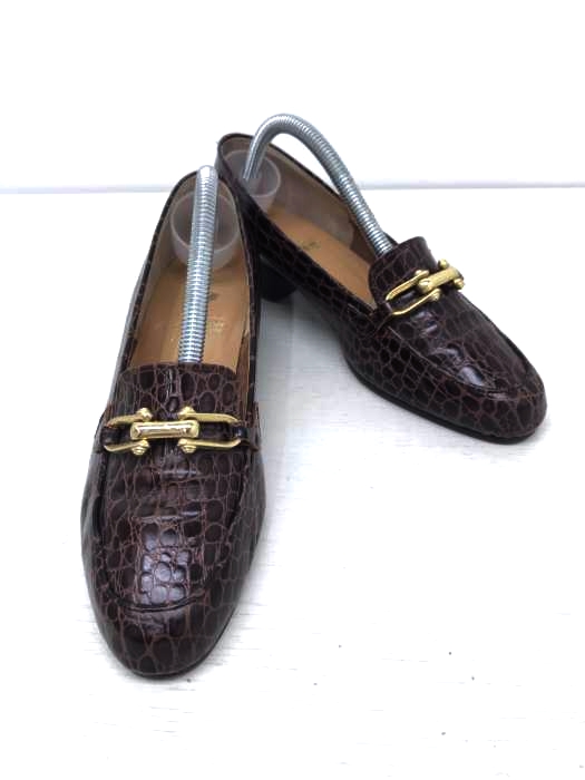 AQUASCUTUM（アクアスキュータム） クロコ型押しローファー レディース シューズ
