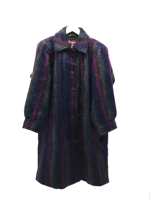 Yves Saint Laurent（イヴサンローラン） マルチカラーモヘヤステンカラーコート レディース アウター