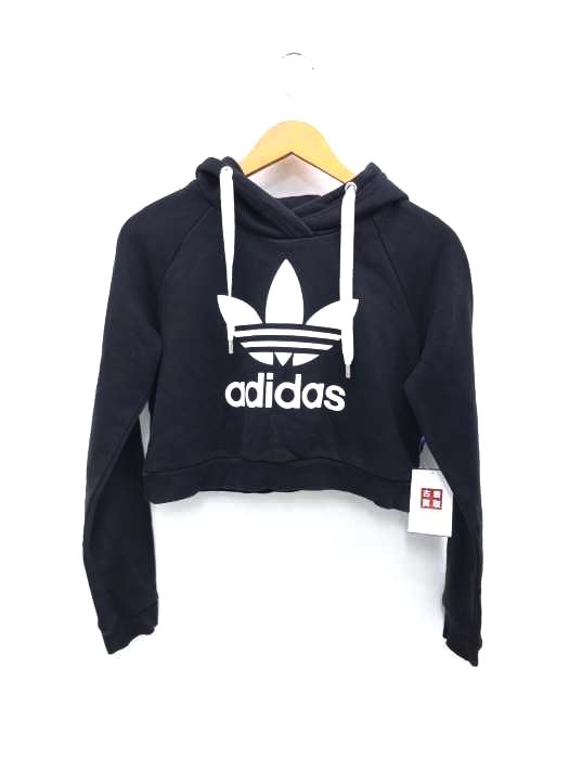 adidas(アディダス) CROPPED TREFOIL HOODIE トレフォイルロゴ クロップド フーディー レディース トップス