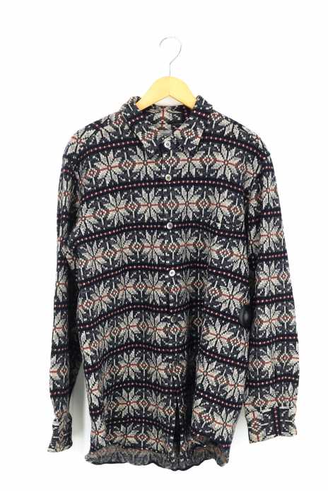 COMME des GARCONS HOMME (コムデギャルソンオム) AD2002 02AW ノルディック柄オーバーサイズウールネルシャツ メンズ トップス