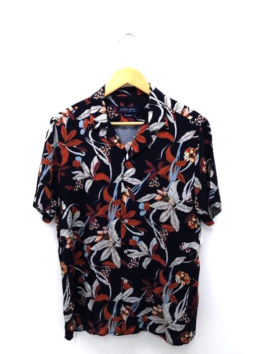 ZARA MAN(ザラマン) RELAXED FIT ボタニカル柄アロハシャツ メンズ トップス