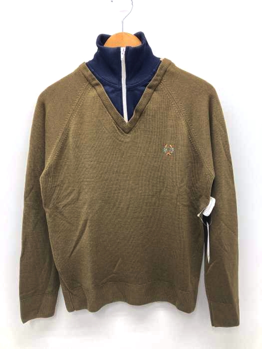 FRED PERRY(フレッドペリー) ジャージドッキング Vネックニット メンズ トップス