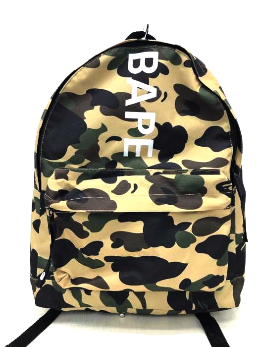 A BATHING APE(アベイシングエイプ) 迷彩柄ロゴプリント バックパック メンズ バッグ