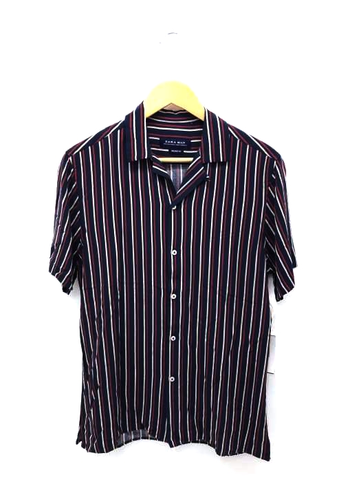 ZARA MAN（ザラマン） RELAX FIT ストライプレーヨンアロハシャツ メンズ トップス