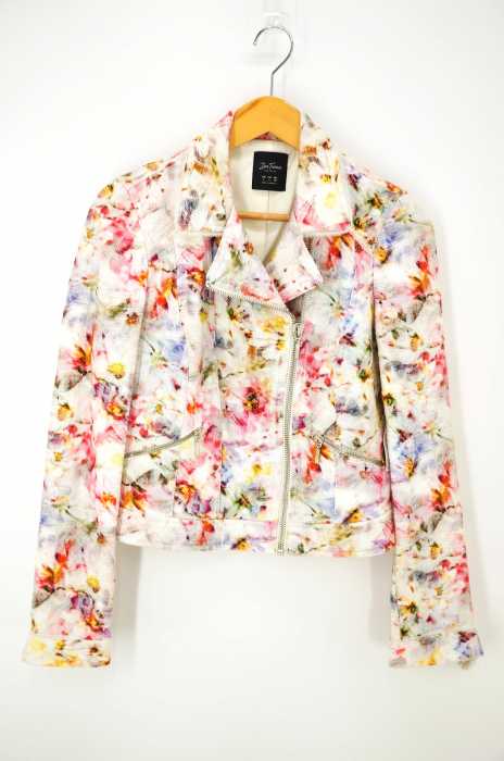 ZARA trafaluc(ザラトラファルック) コットン花柄ライダースジャケット レディース アウター