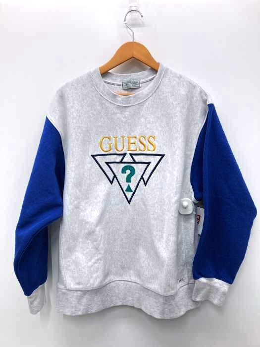 GUESS(ゲス) ロゴ刺繍スリーブ切替スウェット メンズ トップス