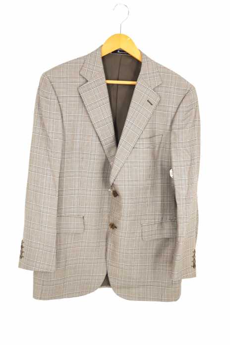Aquascutum アクアスキュータム シルク チェックテーラードジャケット メンズ アウター ブランド古着買取販売バズストア