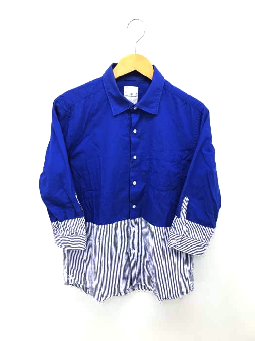 uniform experiment（ユニフォームエクスペリメント） 3/4 2TONE STRIPE SHIRT メンズ トップス