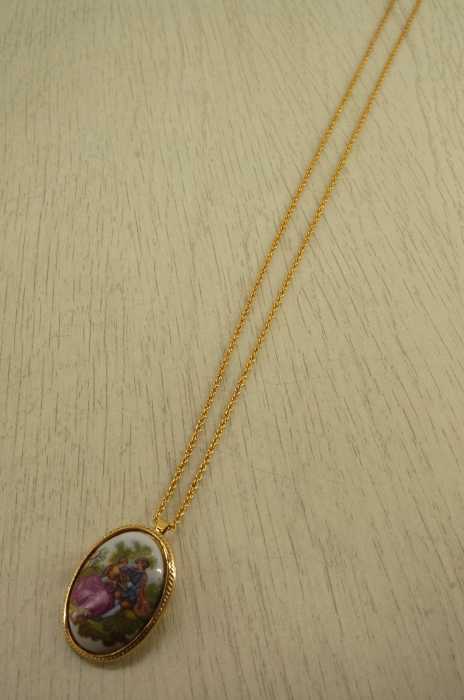 LIMOGES(リモージュ) ブローチ2WAY陶器ネックレス レディース アクセサリー