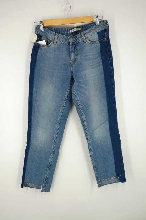 ZARA BASIC （ザラベーシック） デザインブリーチカットオフデニムパンツ レディース パンツ