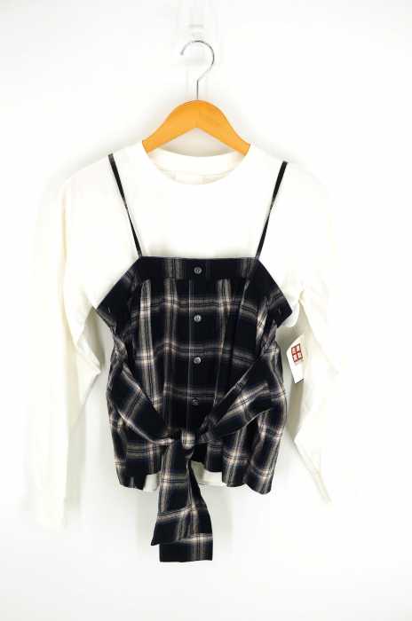 Ray BEAMS（レイビームス） 17AW チェックビスチェレイヤードカットソー レディース トップス