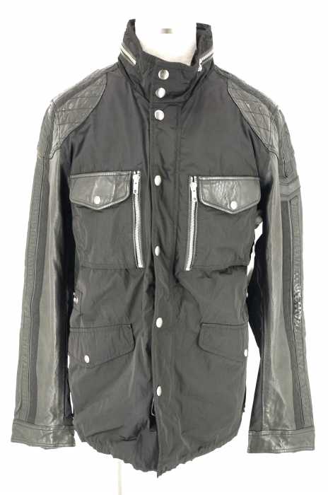 DIESEL (ディーゼル) SUPERIOR レザー切替ナイロンレーシングジャケット メンズ アウター