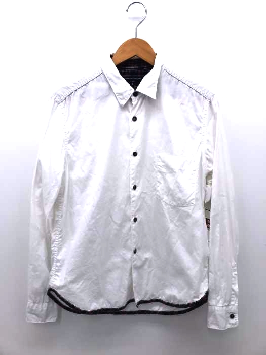 COMME des GARCONS HOMME(コムデギャルソンオム) AD2010 チェック柄切替ボタンシャツ メンズ トップス