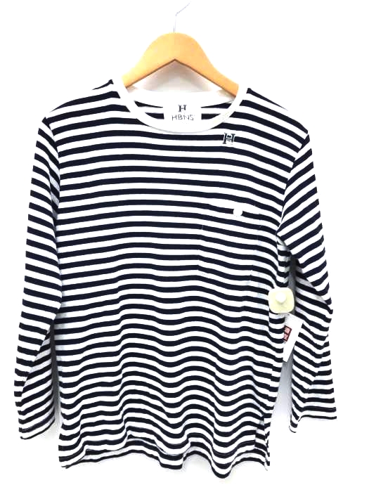 HBNS（ハバノス） ボーダー柄ポケットTシャツ メンズ トップス