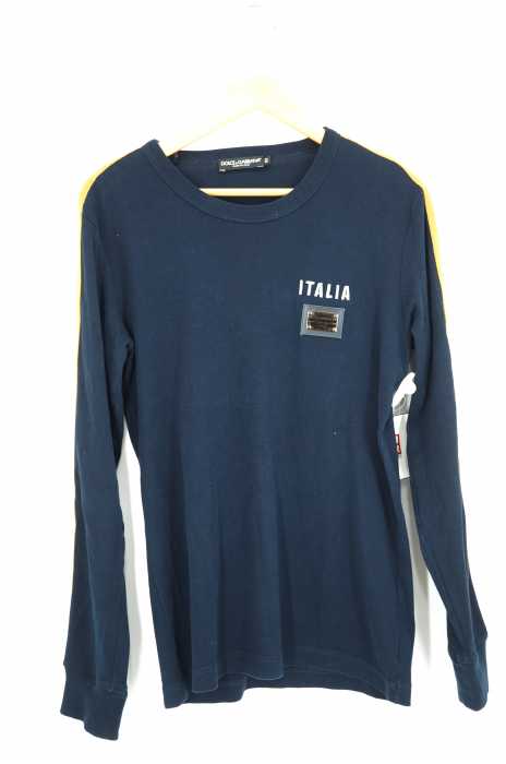 DOLCE&GABBANA (ドルチェアンドガッバーナ) ロゴプレート付デザイン ロングTシャツ メンズ トップス