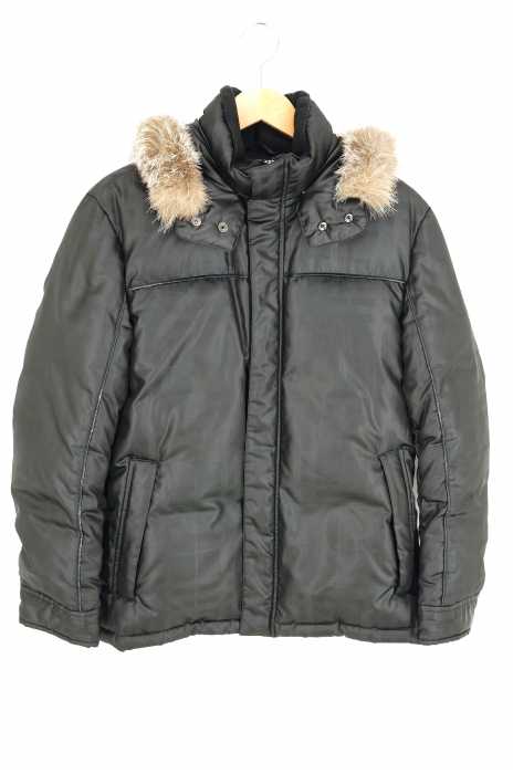 BURBERRY BLACK LABEL （バーバリーブラックレーベル） シャドーチェック フォックスファーダウンジャケット メンズ アウター