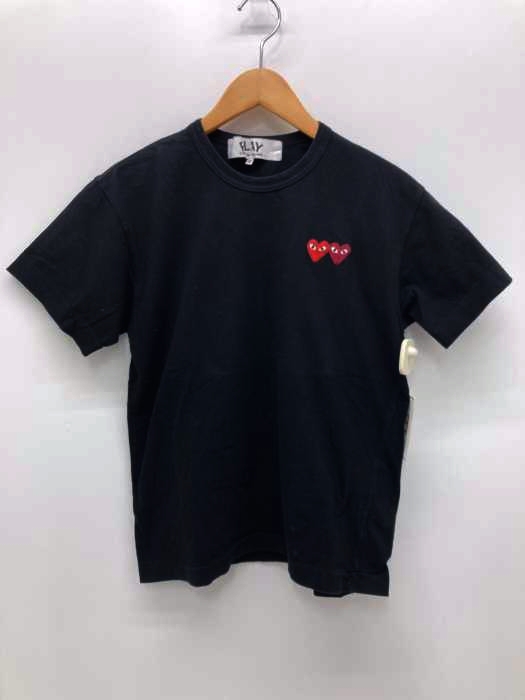 PLAY COMME des GARCONS(プレイコムデギャルソン) AD2017/3 ダブルハートワッペン半袖Tシャツ レディース トップス