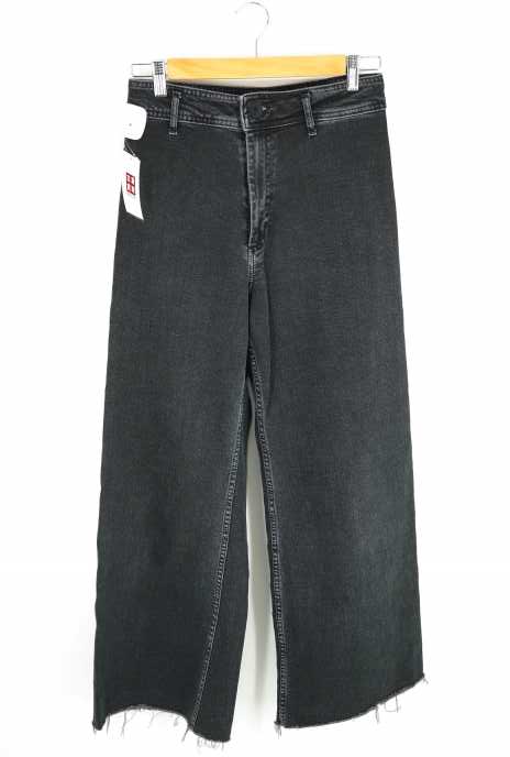 ZARA（ザラ） カットオフワイドベイカーデニムパンツ レディース パンツ