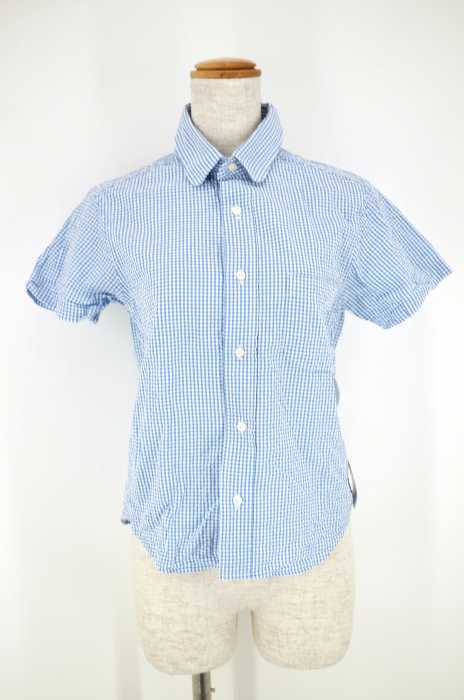 individualized shirts （インディヴィジュアライズドシャツ） ギンガムシアサッカー半袖シャツ レディース トップス